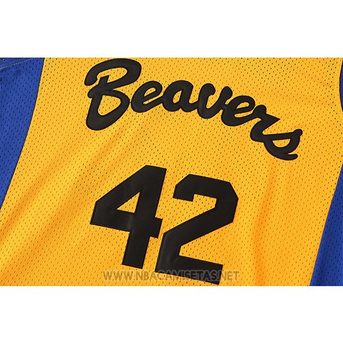 Camiseta Pelicula Beavers Howard NO 42 Amarillo